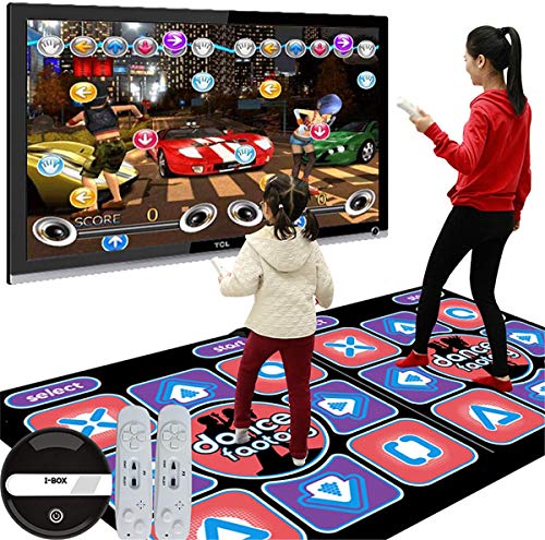 Doble Alfombra De Baile, Aptitud Suave Que Adelgaza La Manta De Bailarina Engrosada De 13 MM Pad De La Danza Con El Receptor, Uso Dual De TV Y Esteras De Danza De La Computadora Para Niños,Wireless