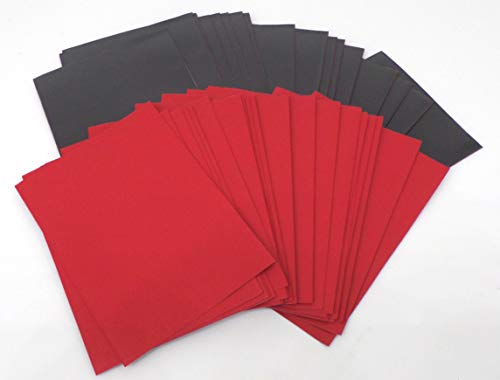 docsmagic.de 100 Premium Bi-Color Card Sleeves Mat Red/Black Standard Size 66 x 91 Fundas Roja Negra