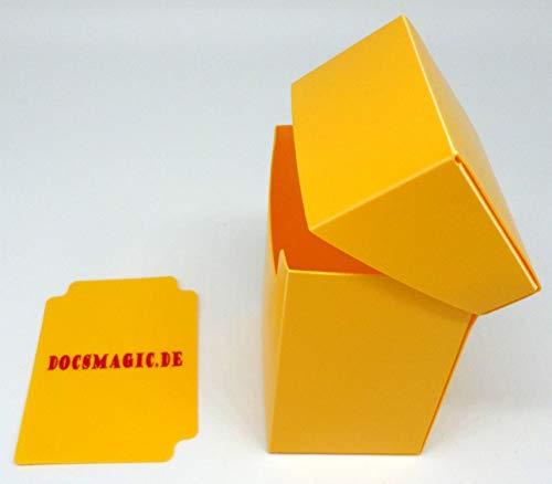 docsmagic.de 8 x Deck Box Full Yellow + Card Divider - Caja Amarillo - PKM YGO MTG