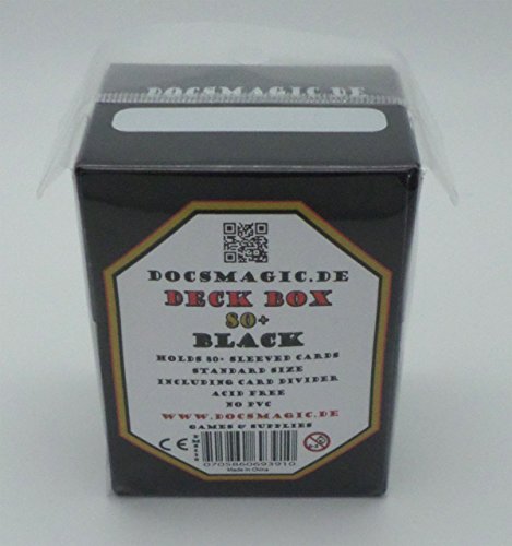 docsmagic.de Deck Box Black + Card Divider - Caja Negra - PKM - YGO - MTG