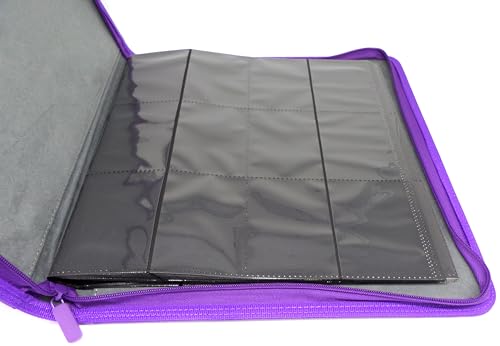 docsmagic.de Premium Pro-Player 12-Pocket Playset Zip-Album Purple - 480 Card Binder - MTG - PKM - YGO - Cremallera Púrpura