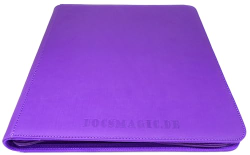 docsmagic.de Premium Pro-Player 12-Pocket Playset Zip-Album Purple - 480 Card Binder - MTG - PKM - YGO - Cremallera Púrpura