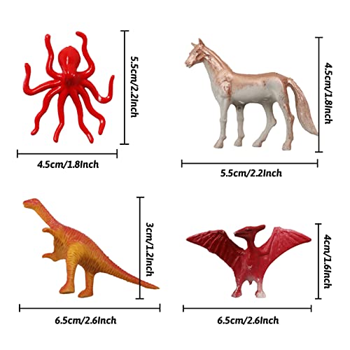 DOITEM Juguetes de Animales, 60 Piezas Surtidas Dinosaurio Océano Mar Animal Selva Animal Animales Salvajes Dinosaurios Figura Realista Plástico Zoo Play Set Juguetes Pequeños para Niños