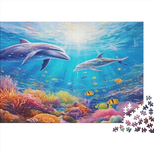 Dolphin Rompecabezas De 500 Piezas para Adultos, Marine Organism Rompecabezas, Rompecabezas Educativos 500pcs (52x38cm)