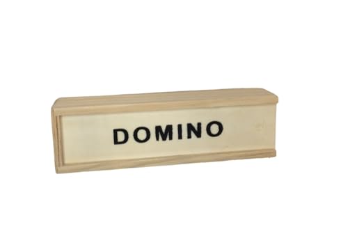 Domino de Madera Juego Domino de Madera 28 Tejas Domino de Madera 28 fichas Juego Clásico Domino Caja y Tejidos de Madera Multijugador de Estrategia con Caja Plegable Diversión en Familia