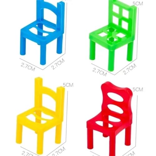 Donubiiu Chairs Stacking Tower Balancing Game, Stack Attack Game,Stacking Chairs Game,Chair Stacking Game,Mini Chairs Stacking Game Balancing Toys for Kids (96pcs)