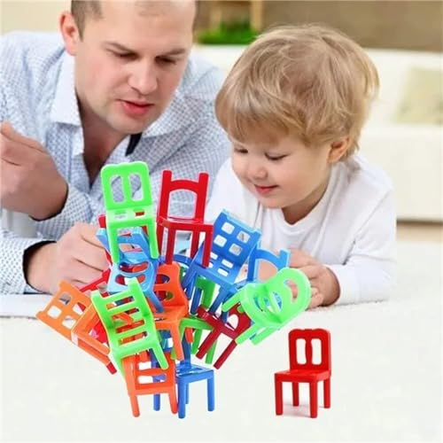 Donubiiu Chairs Stacking Tower Balancing Game, Stack Attack Game,Stacking Chairs Game,Chair Stacking Game,Mini Chairs Stacking Game Balancing Toys for Kids (96pcs)