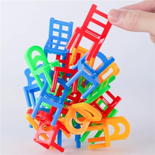 Donubiiu Chairs Stacking Tower Balancing Game, Stack Attack Game,Stacking Chairs Game,Chair Stacking Game,Mini Chairs Stacking Game Balancing Toys for Kids (96pcs)