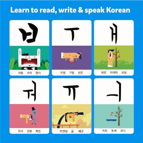 Dr. Moku Hangul Flash Cards - Aprende el Alfabeto Coreano con Reglas Mnemotécnicas -Tarjetas Didácticas