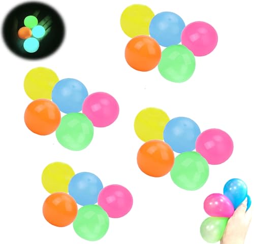 Dreamballs - Ultimate 4pc Set, Dream Balls Glow in The Dark Sticky Balls That Stick to The Ceiling, Glow in The Dark Dream Balls Stress Balls for Kids and Adults (20pcs)