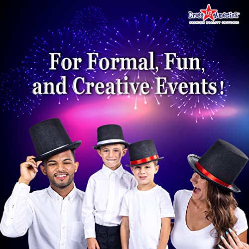 Dress Up America Top Hats para niños y Adultos - Sombrero de Fiesta de Mago Negro - Sombrero de Esmoquin Formal - Unisex
