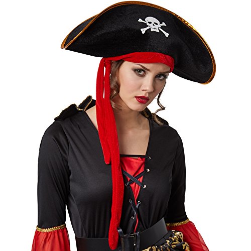 dressforfun Disfraz para mujer reina pirata | Vestido de estilo mullet | Incl. gorro pirata y cinturón (XXL | No. 301778)