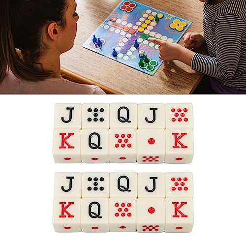 Drfeify Juego de Dados de Poker Español Plástico Amarillo para Juegos de Mesa y Situaciones de Enseñanza Digital