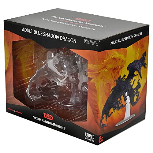 Dungeons & Dragons D&D Nolzur's Marvelous Miniatures: dragón de sombra azul para adultos, figura de RPG sin pintar, muestra o usa con tus juegos de rol de mesa