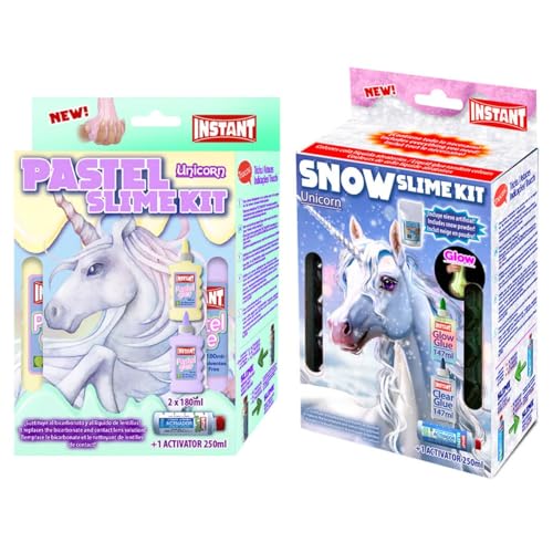 Duo de Kit para hacer su limo, color pastel – Tema unicornio – Slime Snow – Tema unicornio – Instant