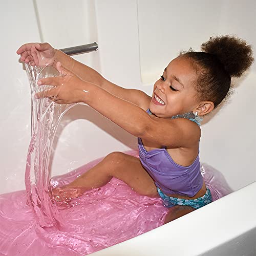 Eco Glitter Slime Baff Pink de Zimpli Kids, 1 paquete de baño o 6 usos de juego, convierte el agua en Gooey, Glittery Slime, Sensory y juguete de baño para niños, certificado regalo biodegradable