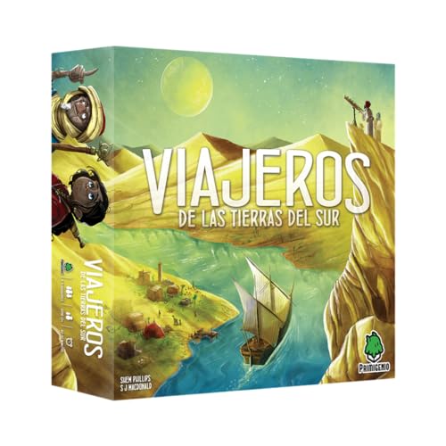 Ediciones Primigenio | Viajeros de Las Tierras del Sur | Juego de Mesa | A Partir de 12 años | De 1 a 4 Jugadores | 60-90 Minutos por Partida | Español