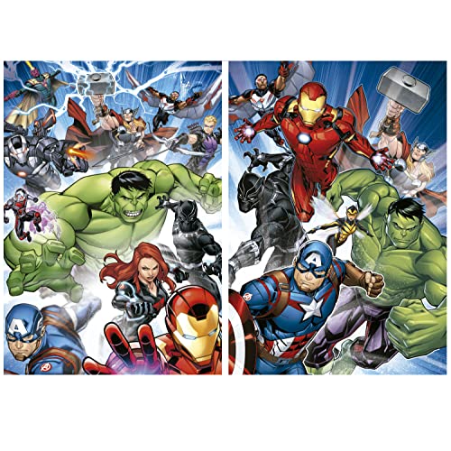 Educa - 2 Puzzles de cartón con 100 Piezas | Avengers, Vengadores, Marvel. Diversión por Partida Doble. Medida aproximada del Puzzle: 40 x 28 cm. A Partir de 6 años (19679)