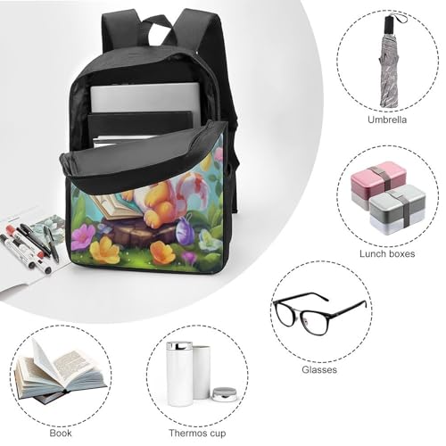 EICOFF Mochila Escolar De Leyendo al pequeño zorro En 3D Mochilas Escolares Para Niños Estudiantes De Primaria Y Secundaria Infantil Ajustar Con Bolsillos Laterales Bolsa De Viaje 17inch