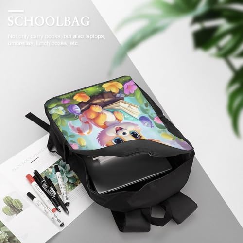 EICOFF Mochila Escolar De Leyendo al pequeño zorro En 3D Mochilas Escolares Para Niños Estudiantes De Primaria Y Secundaria Infantil Ajustar Con Bolsillos Laterales Bolsa De Viaje 17inch