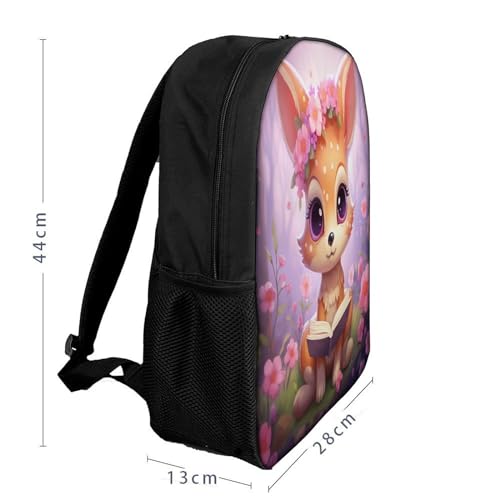 EICOFF Mochila Escolar De Pequeño zorro leyendo un libro En 3D Mochilas Escolares Para Niños Estudiantes De Primaria Y Secundaria Infantil Ajustar Con Bolsillos Laterales Bolsa De Viaje 17inch