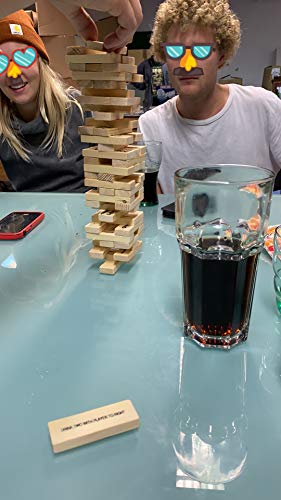 EKNA Juego Torre de bálsamo - Torre Drunken - Divertidos juegos de beber para adultos - Torre Tipsy - Torre de madera - Torre tambaleante - Juego de beber Fiesta en Inglés (2-6 personas)