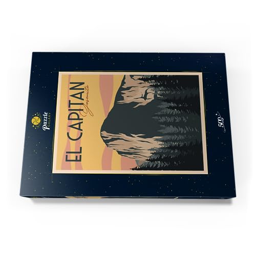 El Capitan En El Parque Nacional De Yosemite, EE.UU., Estilo Art Deco Póster Vintage, Ilustración - Premium 500 Piezas Puzzles - Colección Especial MyPuzzle de Puzzle Galaxy