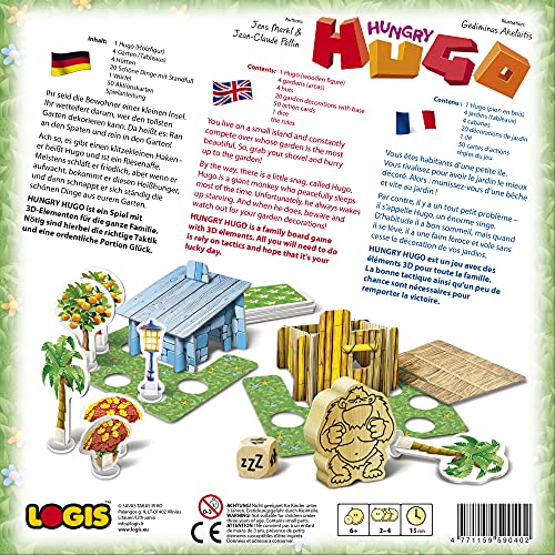 El juego de mesa Hungry Hugo I para jugar y aprender para niños, juego educativo para 2 a 4 jugadores a partir de 6 años I El juego ayuda a desarrollar el pensamiento táctico