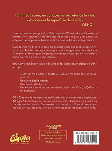 El libro de los secretos (Nueva edición revisada): 112 meditaciones para descubrir el misterio de tu mundo interior (Osho), versión en español