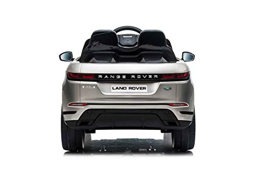 Eléctrico Ride-On Range Rover EVOQUE, pintado de gris, reproductor de MP3 con entrada USB, unidad 4x4, batería 12V10Ah, ruedas EVA, arranque con llave, control remoto Bluetooth 2.4 GHz, con licencia