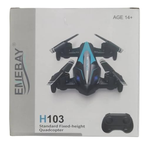 EMEBAY Drone RC/Coche Radiocontrolado Bi-modo Tierra-Aire 2.4G H103, 2-en-1 Quadcopters UAV Helicóptero RC terrestre y aéreo modo sin cabeza despegue aterrizaje de un toque regalo juguete