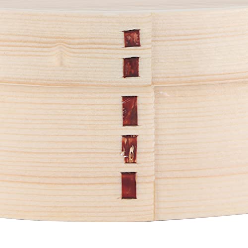 Emoshayoga Fiambrera de 17,5 x 13,5 cm, recipiente portátil para alimentos, caja de almacenamiento de sushi de madera con compartimento para trabajadores, escuelas (17,5 x 13,5 cm, ovalada de color