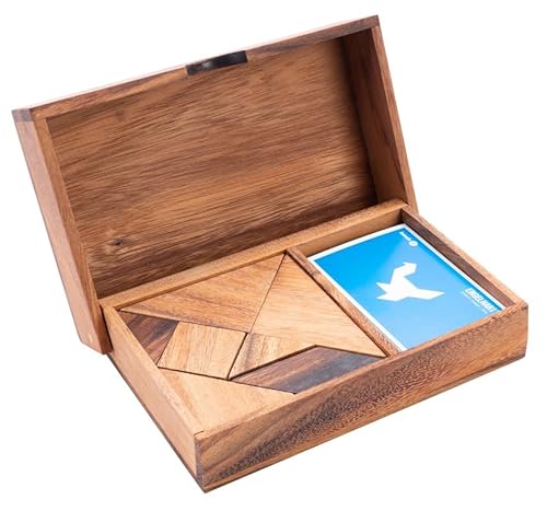 Engelhart - 350100 - Tangram Doble de Madera - Juego ecológico de Madera - 1 y 2 Jugadores - Dimensiones: 4 x 19,2 x 12,5 cm - a Partir de 4 años