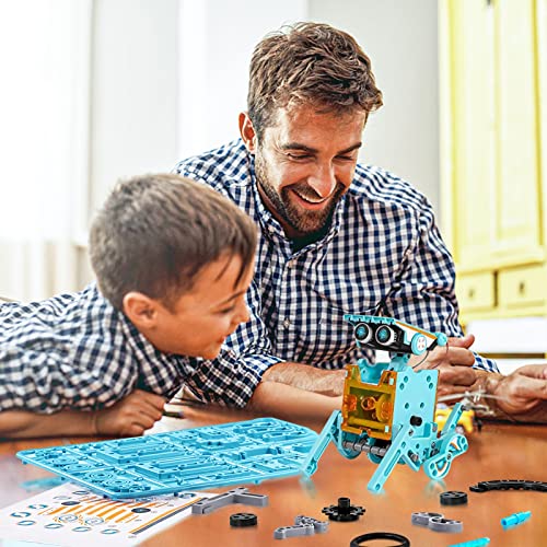 EPPO Kit de Robot Solar Stem, Juguetes 12 en 1, Juego de experimentos de Ciencia de construcción educativa, Regalos para niños, niñas, Regalos para niños de 8, 9, 10, 11, 12 y 13 años (Gris) (Azul)