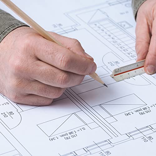 Escala triangular, regla de escala de 30 cm, regla de plástico, regla triangular, regla métrica 1:100, 1:200, 1:250, 1:300, 1:400, 1:500 para arquitectos, estudiantes e ingenieros