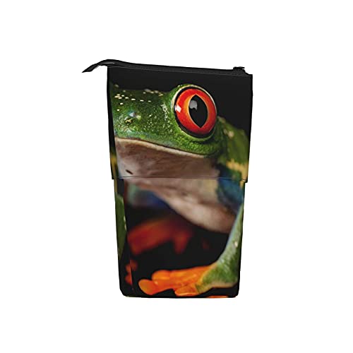 Estuche para lápices Treefrog de ojos rojos para niños niñas Estuche telescópico para lápices de pie Organizador de oficina universitaria