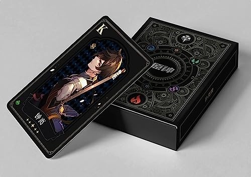 EVANEM Baraja Estándar del Juego Móvil Genshin Impact, Un Juego De Cartas Familiar Y Fácil De Transportar Que Contiene 55 Cartas,1pack