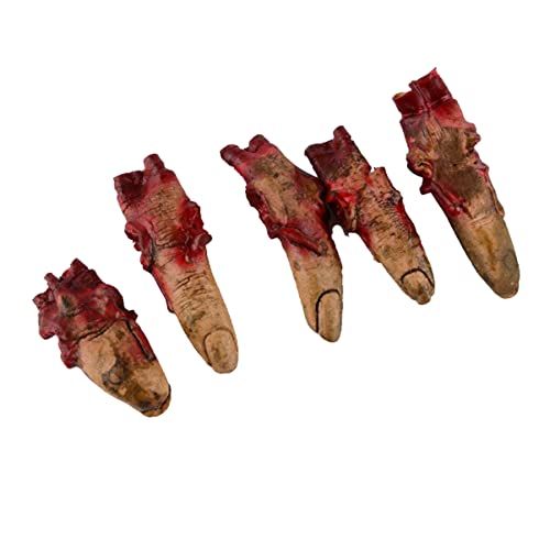 EXCEART 5 Piezas de Vampiro Fuera de La Fiesta Dedos de Zombi Rotos Lugar de Decoración de Dedos Sangre Aplastando El Cuerpo de La Mano Sangrienta de Halloween Casa Realista de Cosplay de