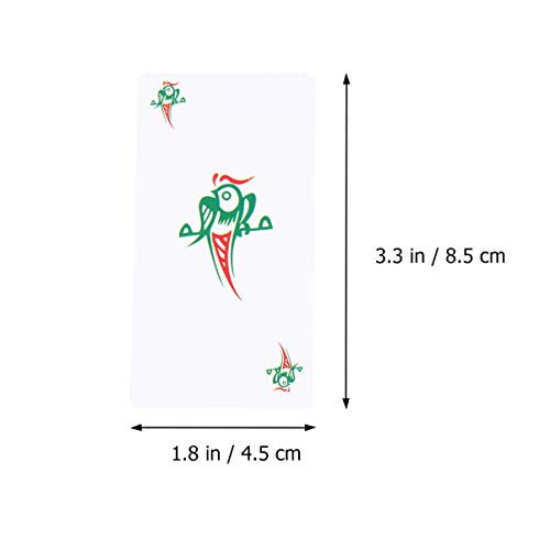 EXCEART Chino Mah Jongg Mahjongg Mah-Jongg Majiang Ma Jiang juego de cartas de plástico Mahjong juego entretenimiento Prop para el hogar, bar, oficina al aire libre