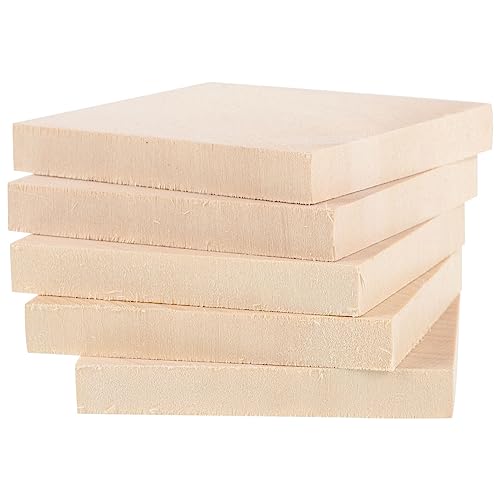 EXCEART Posavasos De Madera Sin Terminar 5 Uds. Posavasos Cuadrados De Madera En Blanco Rebanadas De Madera Cuadradas Tablero De Madera para DIY Modelos Arquitectónicos Pintura De Dibujo