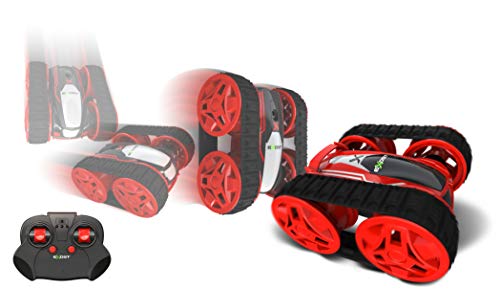 Exost Coche teledirigido - Mini Flip Tank - Surtido 2 Colores Rojo/Verde - Escala 1:34