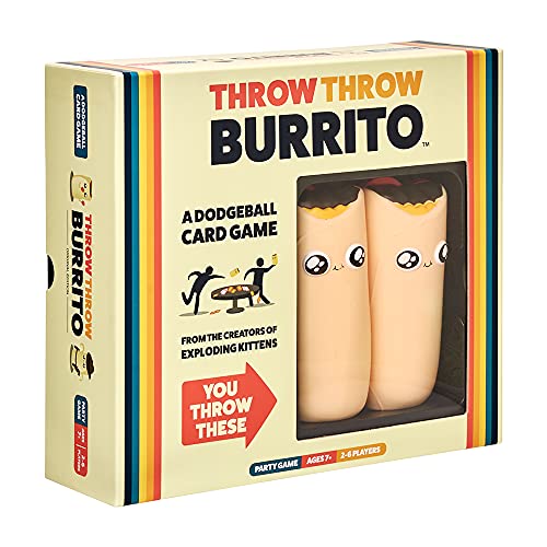 Exploding Kittens Throw Throw Burrito & Throw Throw Avocado Bundle - Card Games for Adults Teens & Kids - Fun Family Games - A Dodgeball Card Game