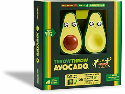 Exploding Kittens Throw Throw Burrito & Throw Throw Avocado Bundle - Card Games for Adults Teens & Kids - Fun Family Games - A Dodgeball Card Game