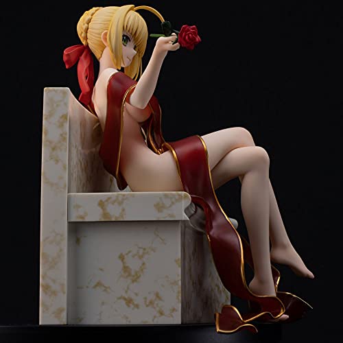 FABIIA Popular Crazy Desmontable 18 cm Anime Versión de Lujo Fate Stay Night Extra Red Saber Nero Claudius César Sentada Sentada Traítica Girls Figura de Acción Pvc Collection Ornament Doll Statue Mej