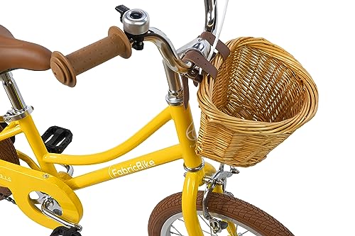 FabricBike Kids - Bicicleta con Pedales para niño y niña, Ruedines de Entrenamiento Desmontables, Frenos, Ruedas 12 y 16 Pulgadas, 4 Colores (Classic Honey, 16": 3-7 Años)