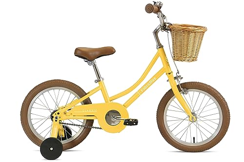 FabricBike Kids - Bicicleta con Pedales para niño y niña, Ruedines de Entrenamiento Desmontables, Frenos, Ruedas 12 y 16 Pulgadas, 4 Colores (Classic Honey, 16": 3-7 Años)