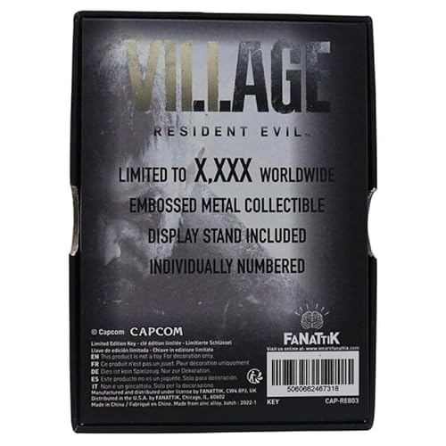 Fannatik Réplica Resident Evil 8 Village Llave Insignia Edición Limitada - Llave Resident Evil 8 - Colección Resident Evil, Licencia Oficial