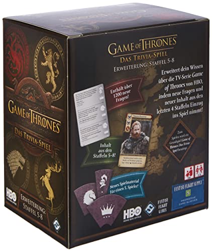 Fantasy Flight Games FFGD0171 Game of Thrones: El Trivia-Spiel-Episode 5-8