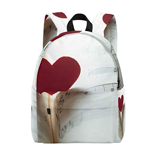 FANTAZIO Mochilas Corazón con Libro Bolsa Escolar Tejido Mochila con Cremallera para Niñas/Mujeres/Mujeres