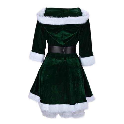 FASLOLSDP Vestido de noche de Navidad liso para mujer, disfraz de espectáculo de escenario medieval para mujer, casco de guerra medieval (verde, XL)